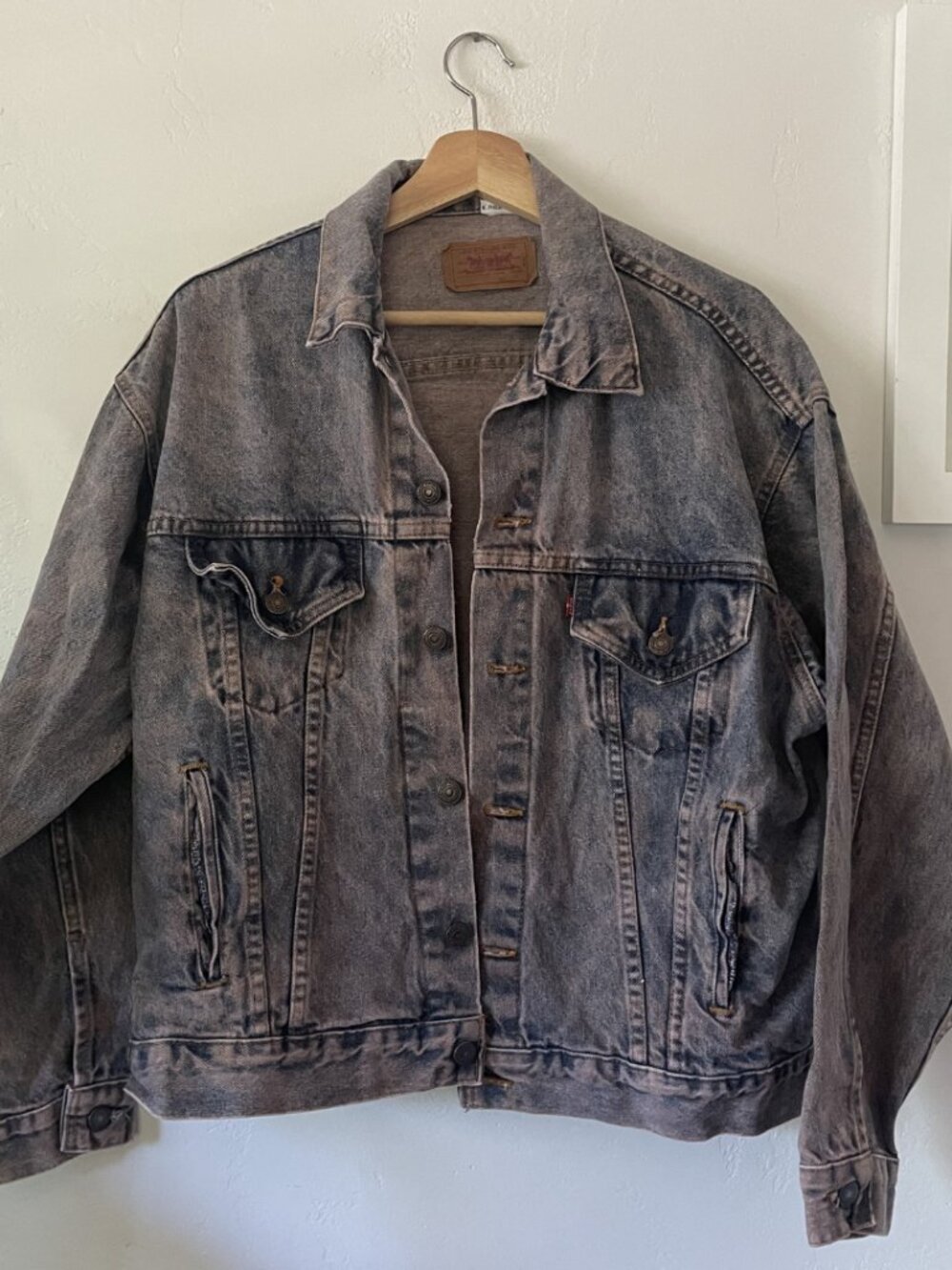 LEVIS Acid Wash Vintage Denim Jacket Pink/Blue 100% Cotton  | Size M/L